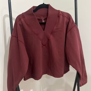 Maroon V-Neck Sweatshirt